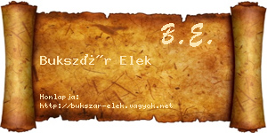 Bukszár Elek névjegykártya