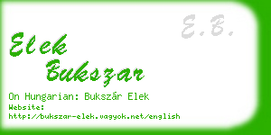 elek bukszar business card